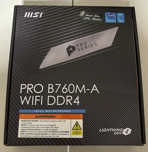 MSI Pro B760M-A WIFI DDR4 Gaming Desktop Motherboard Intel Chipset - Open Box - Bild 1 von 8