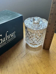 GALWAY IRISH CRYSTAL Tara Marmalade Pot Jam Jar Lid Made In Ireland New In Box - Picture 1 of 7