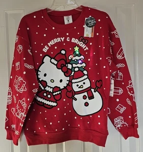 Hello Kitty Light Up Christmas Sweatshirt NWT X-Small - Picture 1 of 5
