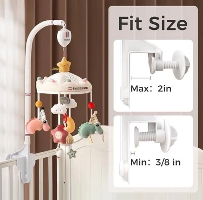 Evoceler 3 合 1 婴儿床移动,带额外可拆卸移动套件和 2 个咀嚼 T — 第 1/4 张图片