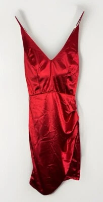 Teeze Me Rojo Satén Fiesta Vacaciones Formal Regreso a Casa Vestido de Boda Talla S Usado en Excelente Condición Foto 1 de 4