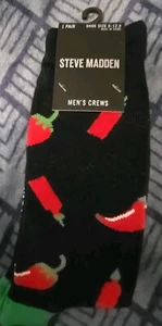 Steve Madden red chili peppers men's socks size 6-12.5 - Picture 1 of 3