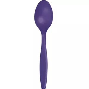 Creative Converting Premium 24 Count Plastic purple heavy duty spoons - Picture 1 of 1