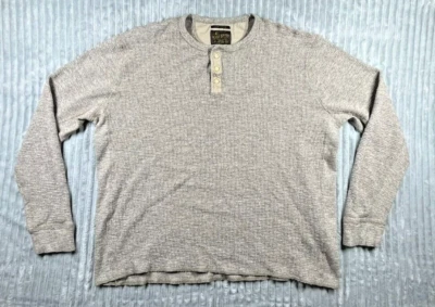 Lucky Brand Sweater Men's XL Lived In Henley Long Sleeve Thermal Oatmeal - Image 1 of 4