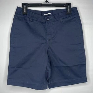 Lands' End Girls Chino Shorts Navy Sz 12S School Uniform Cotton Blend 403777 NEW - Picture 1 of 9