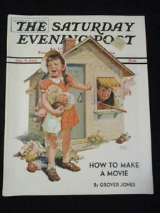 Vintage Saturday Evening Post October 9, 1937  Frances Hunter cover art - Picture 1 of 4