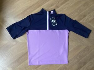 Mens Footjoy Chillout  Navy/Lavender  Mid Layer Golf  Top Size Small New + Tags
