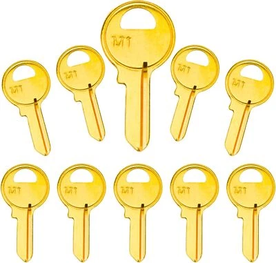 (10 KEYS) MA1 (M1) BRASS Key Blanks 10 Master M1 Padlock Key Blanks - Image 1 of 4