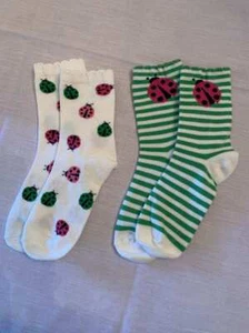 Gymboree Garden Friends Ladybug & Striped Socks 2 Pack NWOT Sz 5-7 Yrs - Picture 1 of 2
