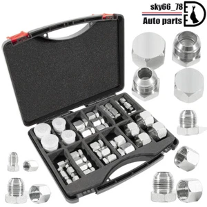 37 Degree JIC Flare Thread Cap & Plug Assortment Kit Hydraulic Pipe Fitting Set - Picture 1 of 13