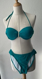 Bikini Set Gr. L 40 grün türkis Slip & Oberteil Cup B neu - Bild 1 von 14