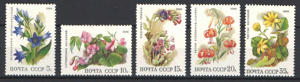 USSR / Soviet Union 1988. Flowers nice set MNH (**) - Image 1 of 1