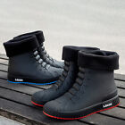 #F Women Men Comfort Non-slip Fishing Shoes Fur- Lined Rain Boots Mid-Calf Boots