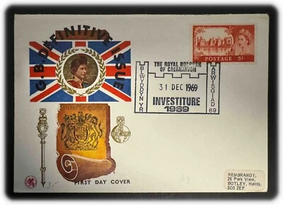 UK - 1969 - 5s Definitive Issue - Investiture FDC - Image 1 of 2