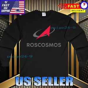 NUOVA CAMICIA ROSCOSMOS LOGO MANICA LUNGA T-SHIRT DIVERTENTE USA MAGLIETTA UNISEX TAGLIA S-5XL - Foto 1 di 5