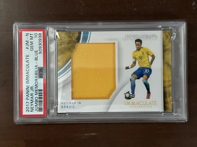2017 Panini Immaculate Neymar JR Jumbo Player patch usado PSA 10 Pop 1 - Imagem 1 de 4
