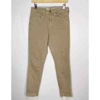 Pantalones de mezclilla Mossimo para mujer de tiro alto ajustados con dobladillo elástico tostado talla 4 Foto 1 de 4