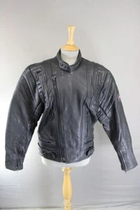 CLASSIC AKITO T-FORCE BLACK LEATHER BIKER JACKET 38-40 INCH CHEST - Picture 1 of 8