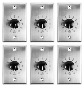 6) Rockville VOL70100 100W 70V Edelstahl Wand Lautstärkeregler Zonenregler - Bild 1 von 6