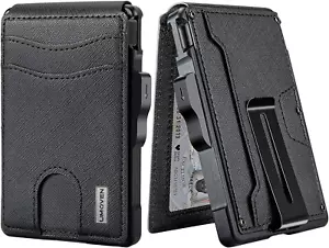 Wallet for Men - with Money Clip Slim Leather Slots Credit Card Holder RFID Bloc - Picture 1 of 12