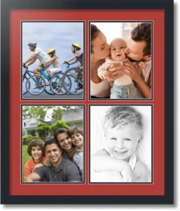 ArtToFrames Collage Mat Picture Photo Frame 4 8x10" Openings in Satin Black 550 - Picture 1 of 62