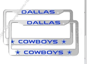 Dallas Cowboys 2PCS Car Aluminum License Plate Frame Universal Fit 12 X 6 inch - Picture 1 of 5