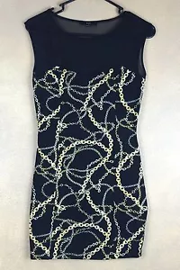 Vestido elástico Forever 21 XXI negro con cadena dorada y red transparente talla pequeña - Imagen 1 de 7