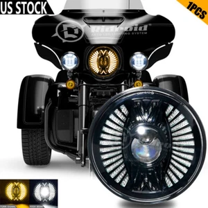 7" inch 100W LED Headlight Turn Signal&DRL For Harley Davidson Touring Road King - Picture 1 of 24