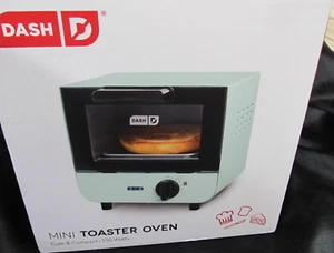 New DASH Mini Toaster Oven Cooker Retro Teal Bread, Bagels, Pizza, Paninis - Picture 1 of 9