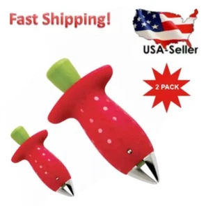 2X Strawberry Huller Stem Remover and Release Tomato Fruit Corer Kitchen Tool - Picture 1 of 5