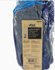LW30602-L8P Project Source Unisex Poly/Cotton Latex Coated Gloves, Large (8-Pair - Picture 1 of 1