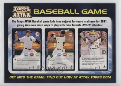 2011 Topps Attax Promo Ad Card Stomper Phil Hughes Andres Torres A's Mascot #HTO - Image 1 of 2