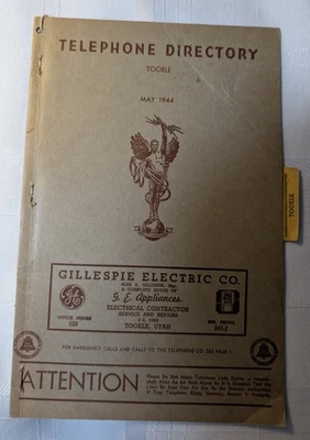 Orig. 1944 Tooele Utah Bell System Mountain States Telephone Company Directory - Image 1 of 4