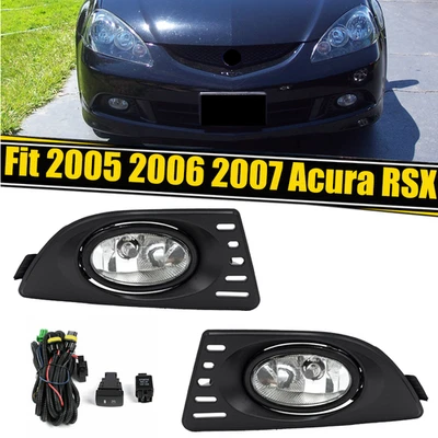 Par de luces antiniebla de lente transparente + interruptor de arnés para Acura RSX 2005-2007 cupé 2 puertas Foto 1 de 4