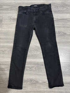 Pantalones de mezclilla elásticos ajustados negros Express para hombre estilo versátil talla 33x30 mezcla de algodón - Imagen 1 de 13