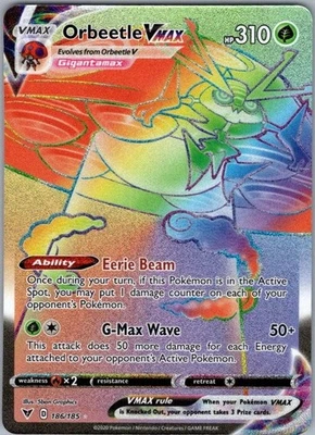 Pokémon Card Orbeetle VMAX 186/185 Vivid Voltage - Near Mint - Image 1 of 2