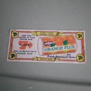 Vintage Birds Eye Orange Plus Coupon Retro Graphics 60s General Foods  - Picture 1 of 9