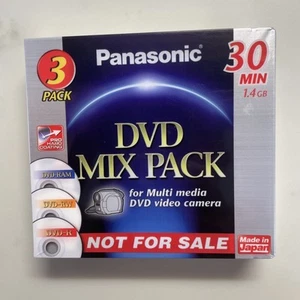 Panasonic DVD RAM Disc 30min Made in Japan NEW, SEALED x 3 pack 8cm - Photo 1/4