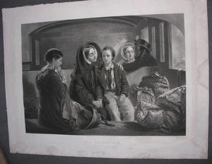 THE DEPARTURE. Le Départ, Gravé par W.H. Simmons et peint par Solomon. 1857 - Picture 1 of 2
