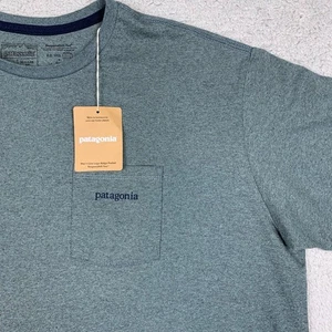 Patagonia Shirt Mens Large Green Short Sleeve Responsibili-Tee Line Logo NWT - Picture 1 of 12