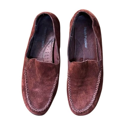 Hush Puppies Women’s Loafers Size 7 Chocolate Brown Suede Comfort Slip On Shoes - Image 1 of 4