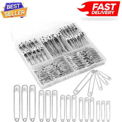 500 Ps 5 Tamaños Pasadores de Seguridad Tamaño Surtido Resistente al Óxido Acero Niquelado Asso Foto 1 de 4