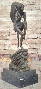 Mujer india nativa americana medicina tribal danza chamán bronce escultura decoración - Imagen 1 de 10
