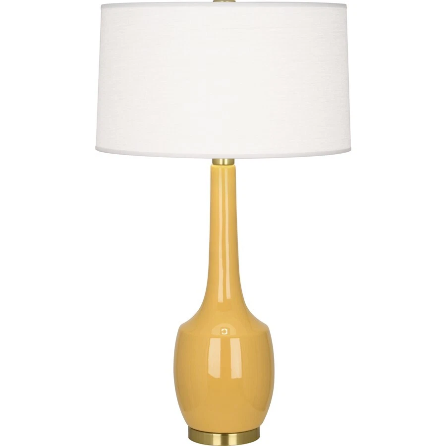 Lámpara de mesa Robert Abbey Delilah 1 luz, latón antiguo/amarillo al atardecer - SU701 Foto 1 de 1