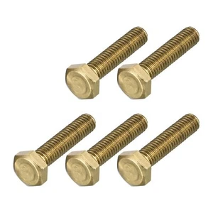 Hex Head Screw Bolt M6-1x25mm 5Pcs Brass Fully Threaded Solid Brass Hex Bolts... - Picture 1 of 6