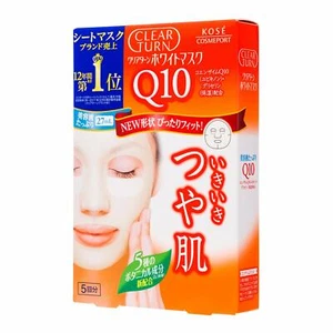 Hecho en JAPÓN KOSE Claro Giro Máscara Blanca Q10 5 Hojas - Imagen 1 de 3