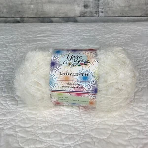Yarn Bee Labyrinth "White Retreat" Discontinued Eyelash Yarn -- 1 Skein - Picture 1 of 4