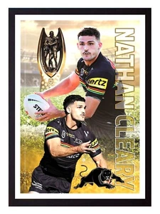 Framed 2024 Penrith Panthers NRL Premiers Poster - Nathan Cleary - 62cm x 44.5cm - Bild 1 von 4