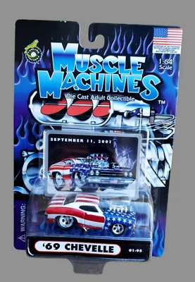 2001 Muscle Machines 1969 Chevrolet Chevelle September 11, 2001 1:64 Flag 01-95 - Image 1 of 4