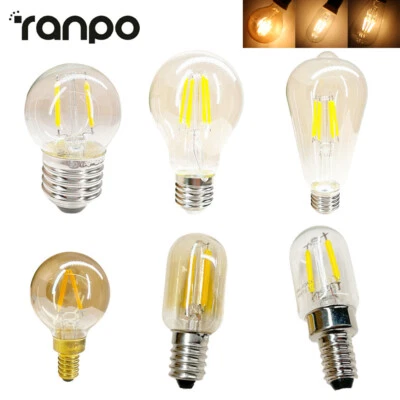 E27 E14 E12 Vintage Retro COB Filament Bulb 1W 6W 12V 24V LED Filament Lamp - Image 1 of 4